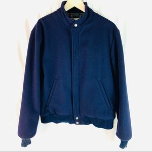 L.L. Bean Wool Vintage Jacket Varsity Style Medium Navy Outdoor Thinsulate